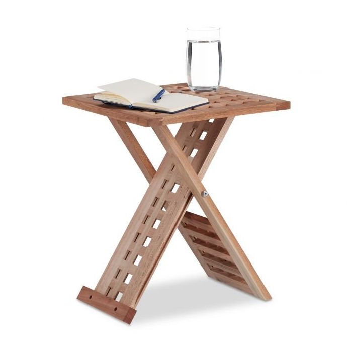 Folding side table 40.5x33x33cm., light brown