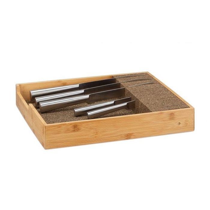 Knife tray 6.5x38x33.5cm., light brown/brown color