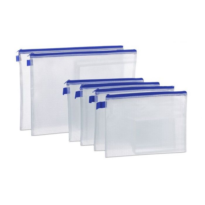 Set of 6 document folders, blue