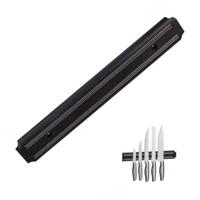 Magnetic knife holder 5x33x1.5cm., black