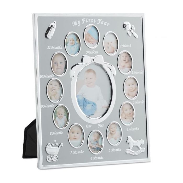 Collage of 13 photos 29x24x0.85cm., gray/white/silver colors