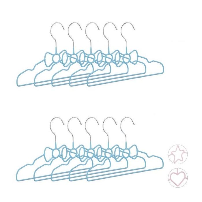 Clothes hangers 10pcs, blue/silver color