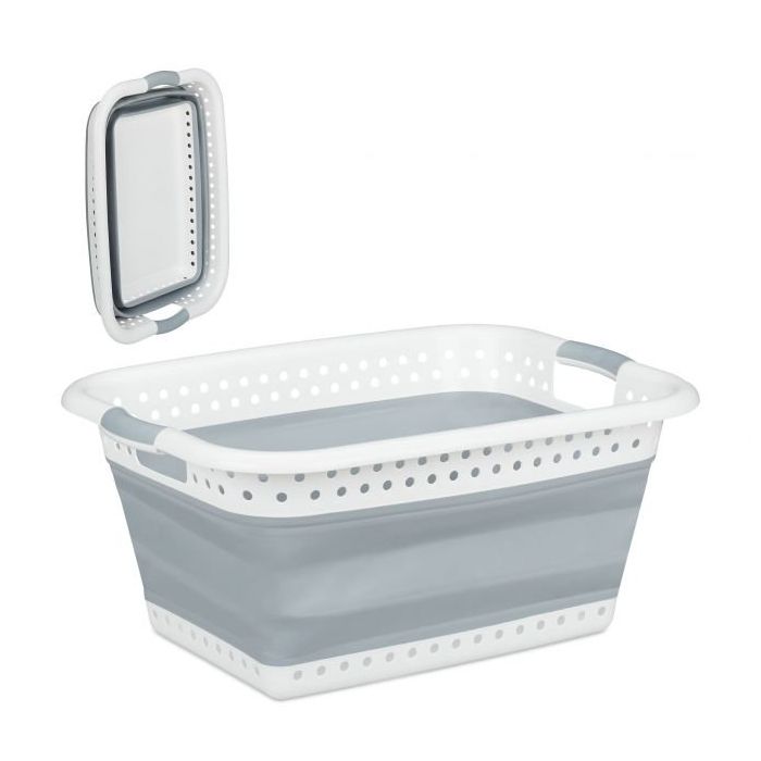 Laundry basket 27x61x45.5cm, 37L., gray/white