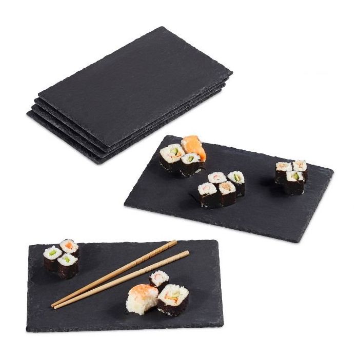 Set of 6 trays 0.8x30x20cm., dark gray