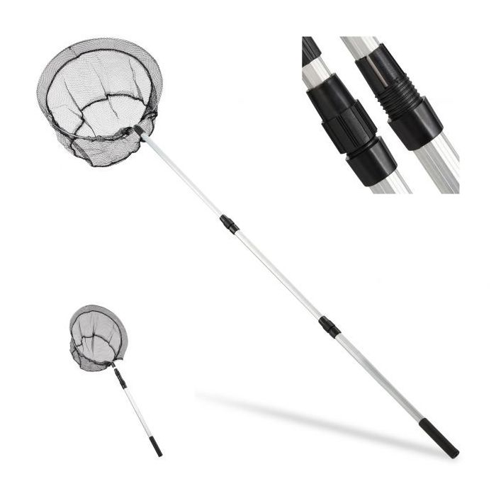Telescopic fishing pole 166x36cm., silver/black