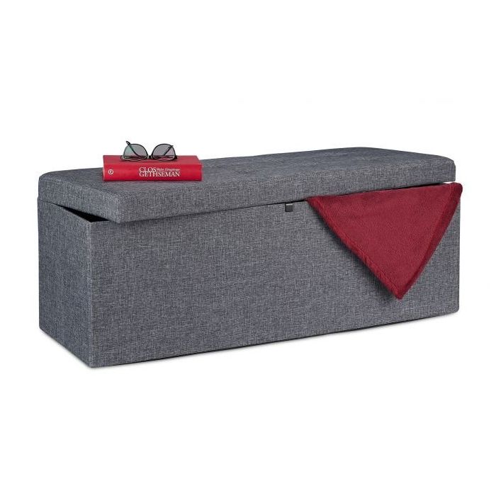 Folding bench with partition 38.5x110x37.5cm., gray
