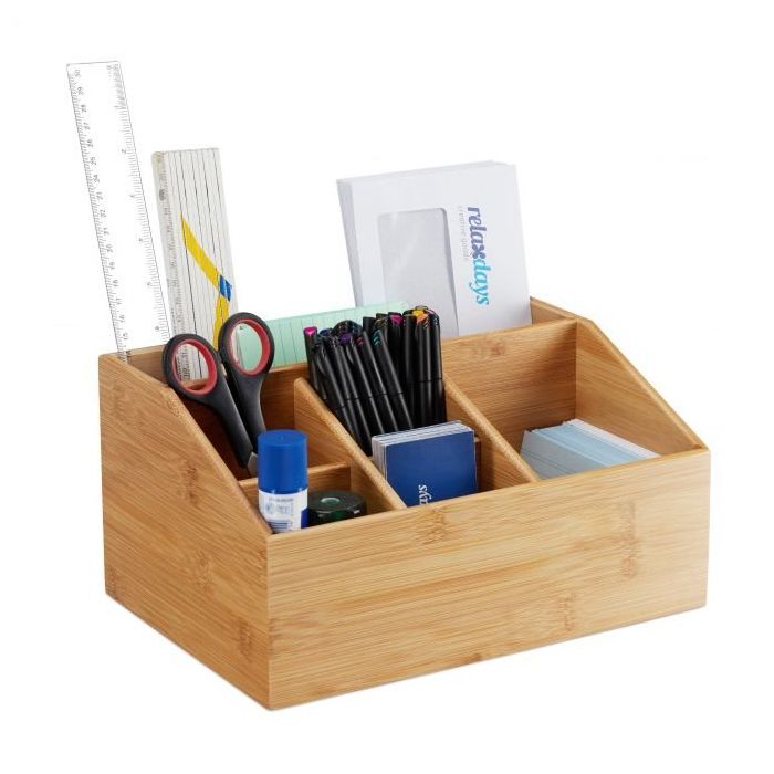 Writing instrument organizer 14x28x19.5 cm., light brown