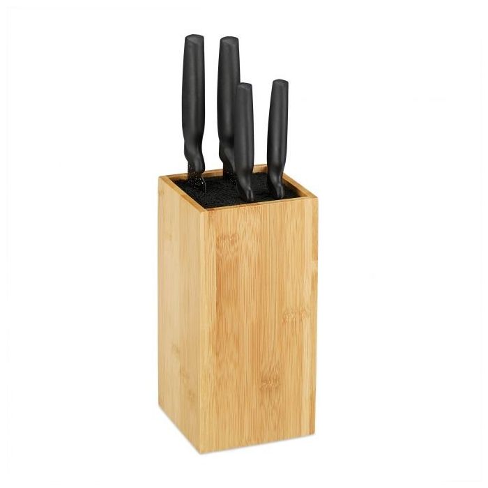 Knife stand 24x12x12cm., light brown/black