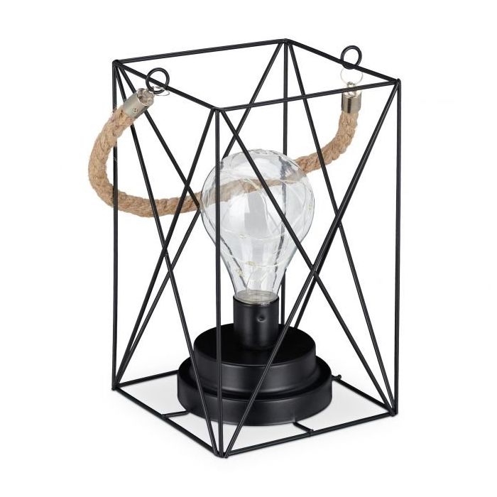 Table lamp 22x15x13cm., black/light brown