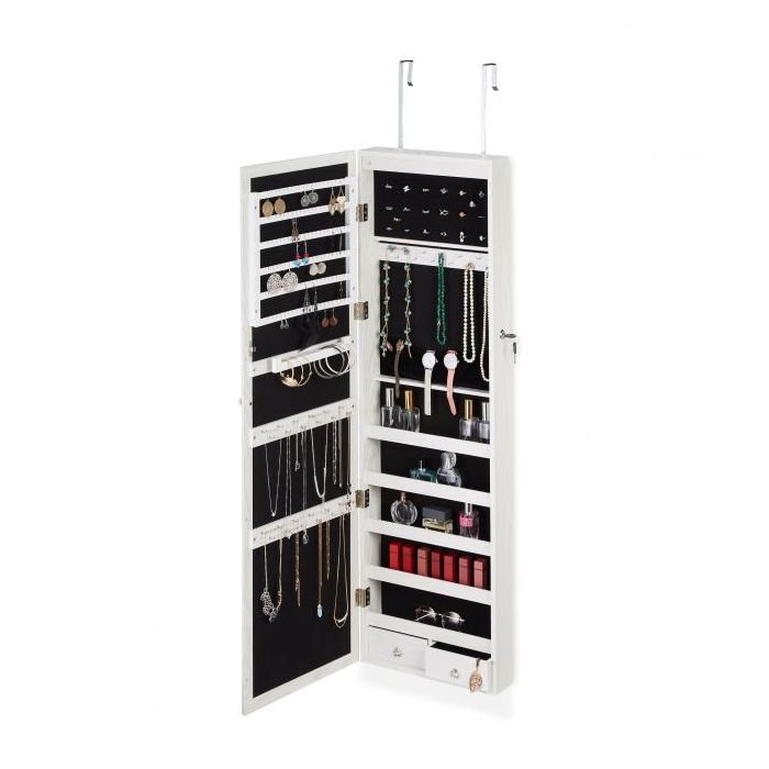 Hanging mirror 120x37x11.5cm., black/silver/white