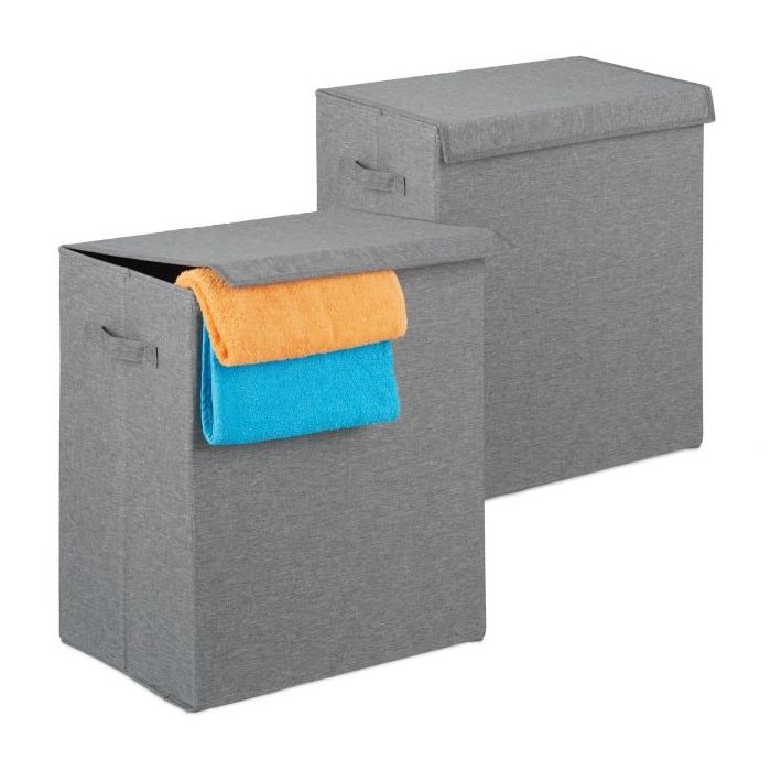 Set of 2 laundry baskets 50.5x45x30.5cm, 61L., gray