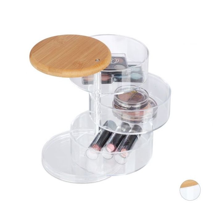 Transparent makeup organizer 13.5x11.5cm., light brown