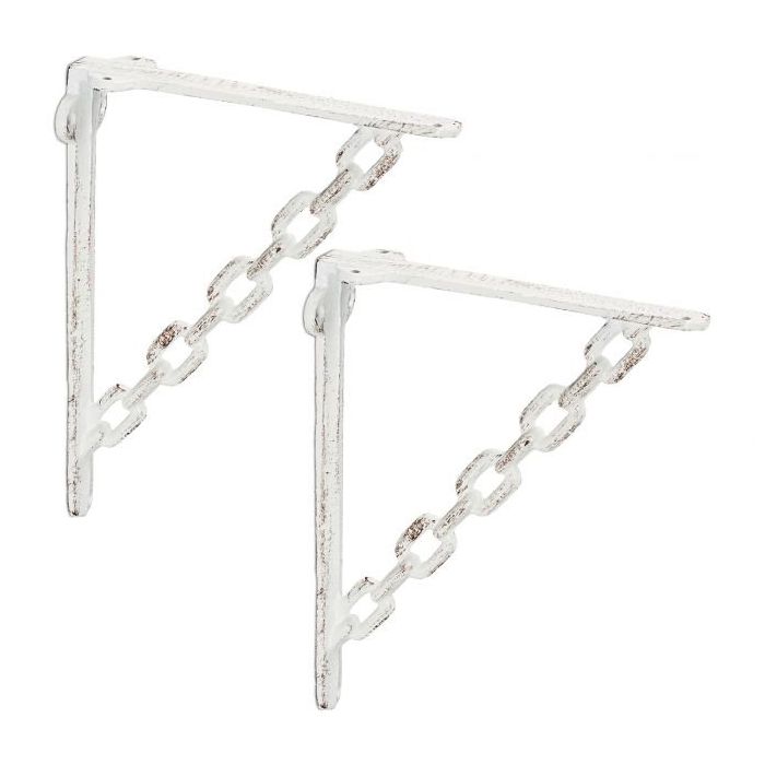 Set of 2 wall planter holders 18x4x21.5cm, white