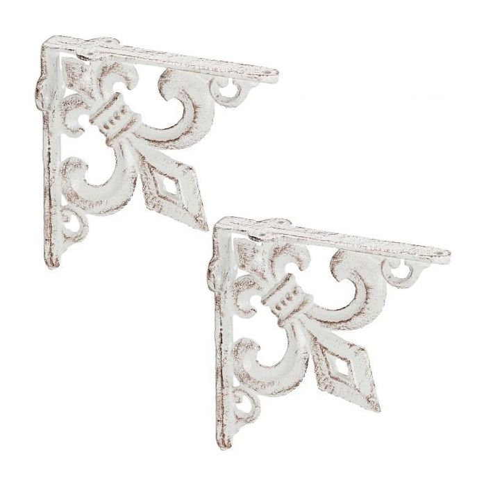 Set of 2 wall planter holders 14.5x3.5x14.5cm., white