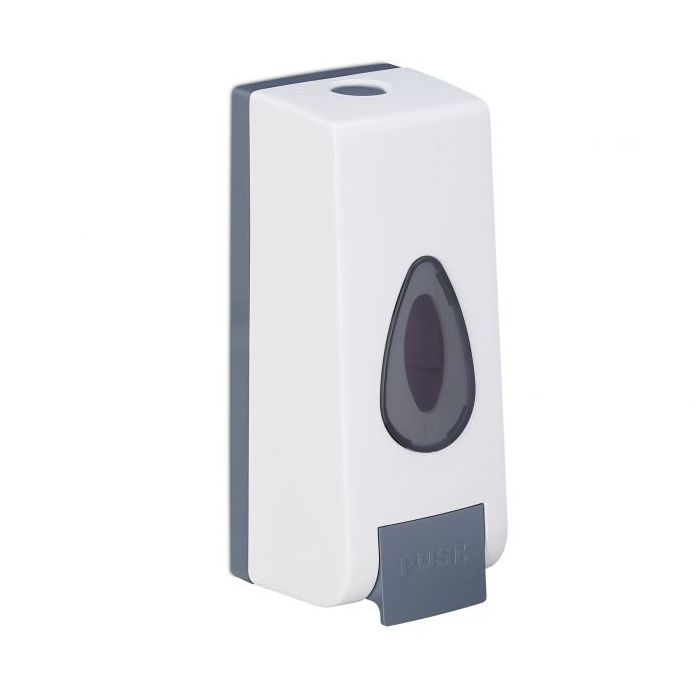 Wall-mounted soap dispenser 20x7.5x7.5cm., white/gray