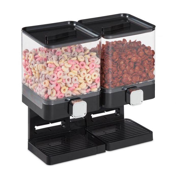 Food dispenser 31x33x19cm., black/silver color