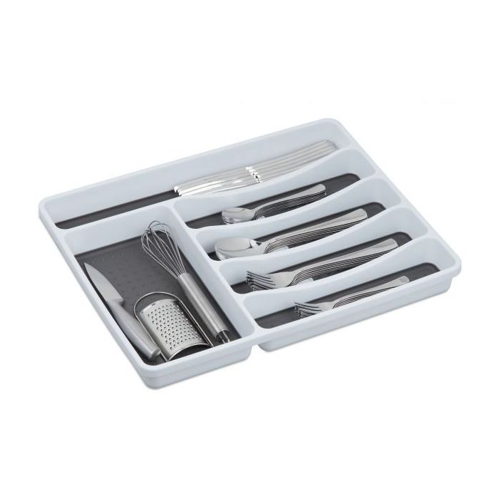 Cutlery tray 4.5x33x40cm., white/gray