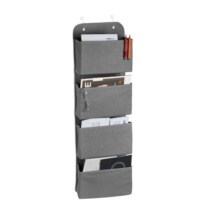 Hanging organizer with 4 compartments 104x31x10cm., gray