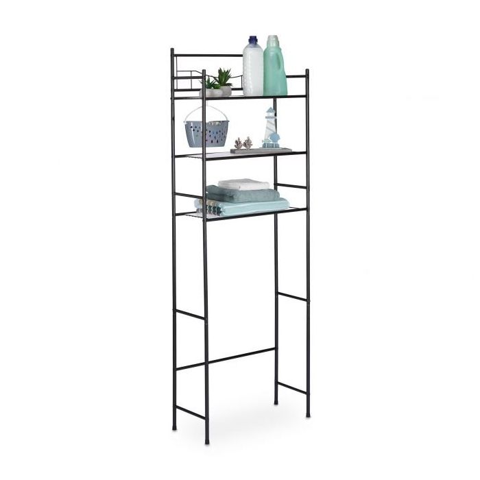 Shelf above the washing machine with 3 shelves 165x58x25cm., black