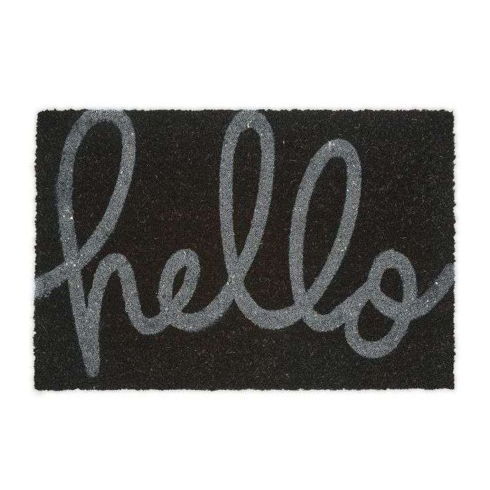 Wycieraczka 'Hello' 60x40 cm, czarno-ciemnoszara
