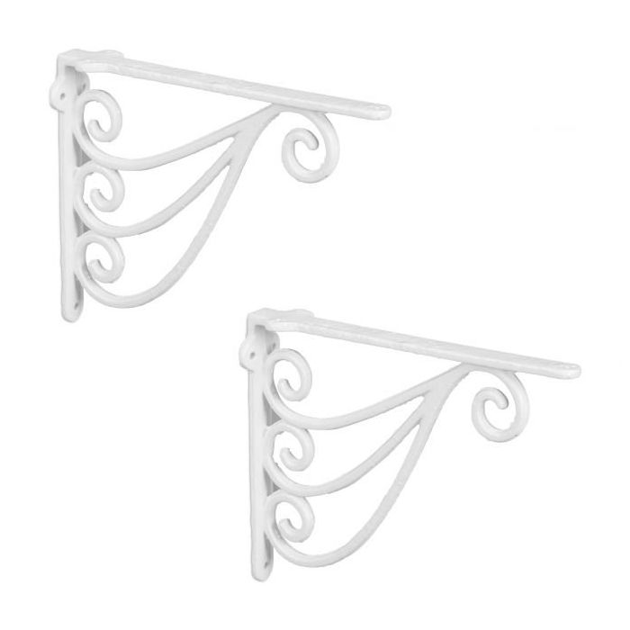 Set of 2 wall planter holders 23.5x4x18cm., white