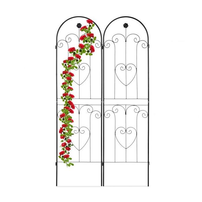 Set of 2 garden grills 180x50x2.5cm, black