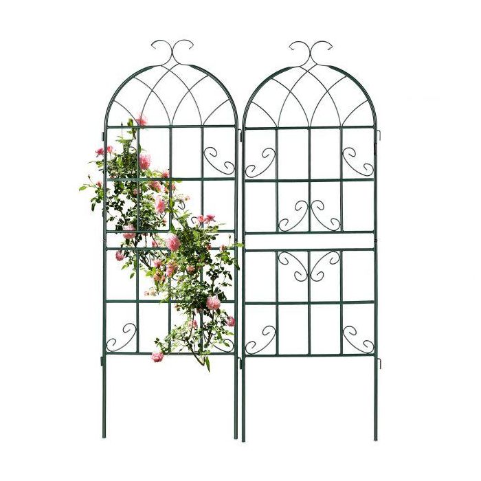 Set of 2 garden trellis 150x103x2cm., dark green