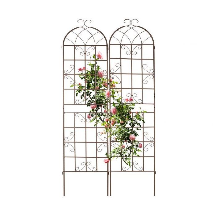 Set of 2 garden grills 220x52x2cm., light brown