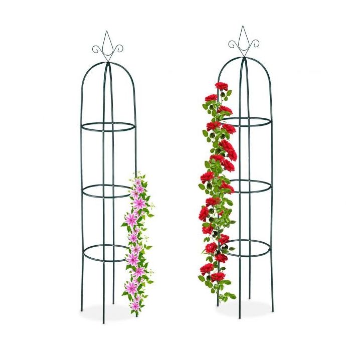 Set of 2 garden trellis "Tower" 200x41cm., dark green