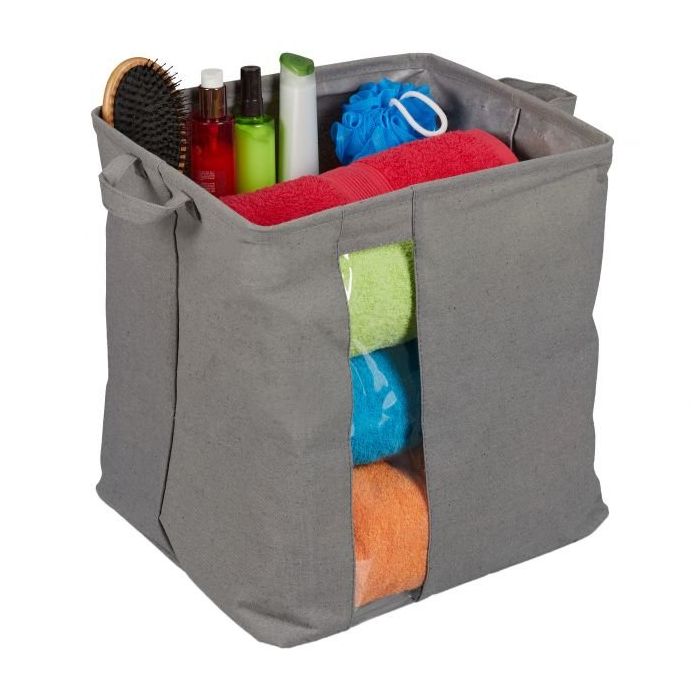 Foldable bag with handles 39x40x33cm., gray