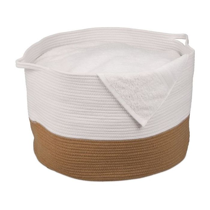Foldable bag 35x55cm., white/light brown