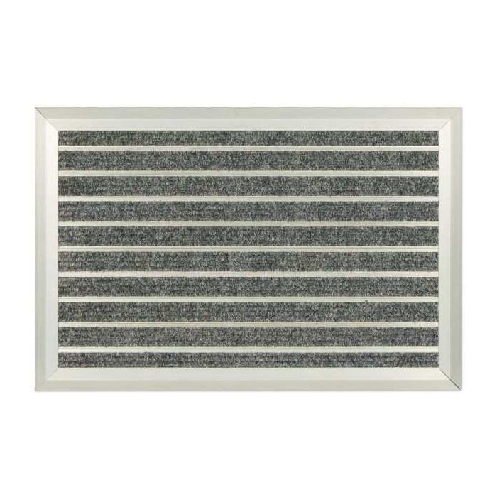 Steel doormat 60x40 cm., silver/dark gray