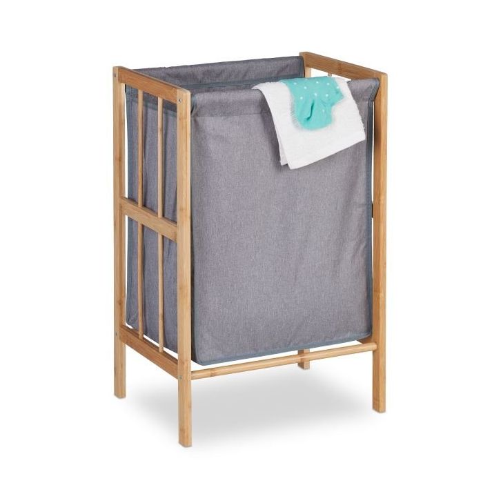 Laundry basket 60x39x30cm, 30L., gray/light brown