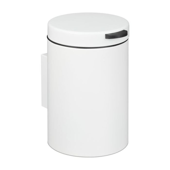 Trash can 27x20.5x27cm, 5L., black/white
