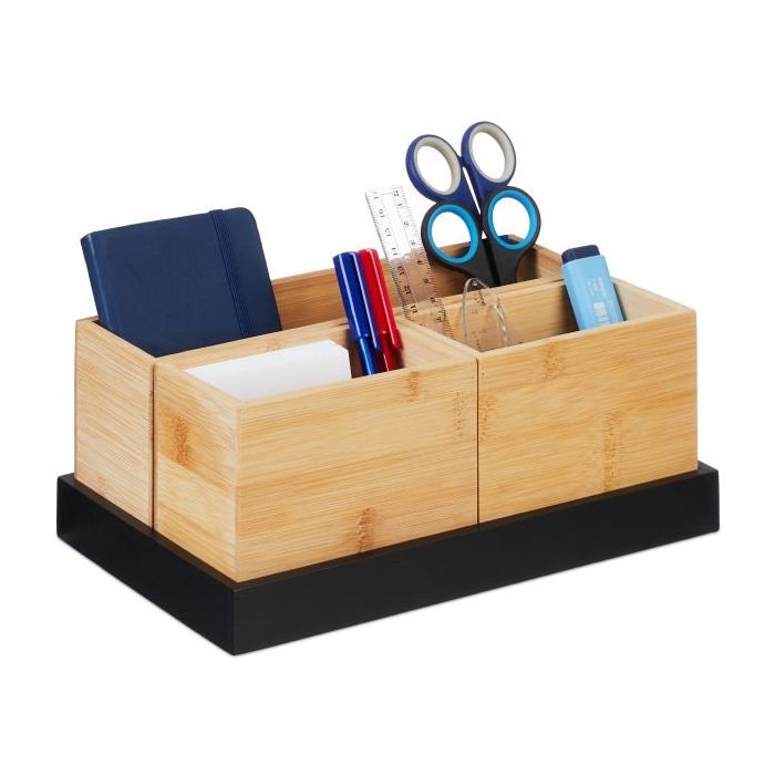 Set of 4 boxes with pallet, light brown/black