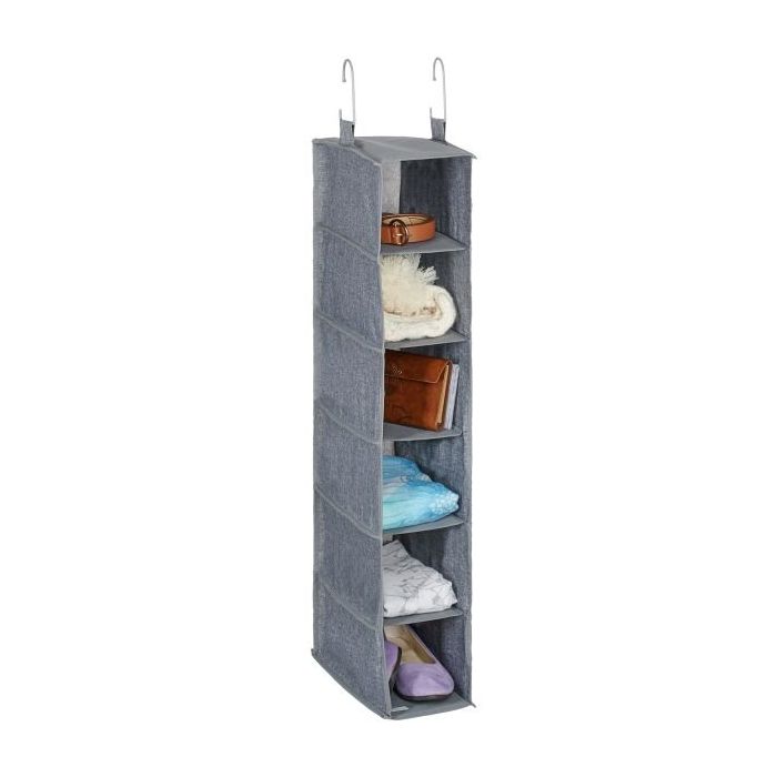 Set of 2 hanging closet organizers 92x15.5x30cm., gray