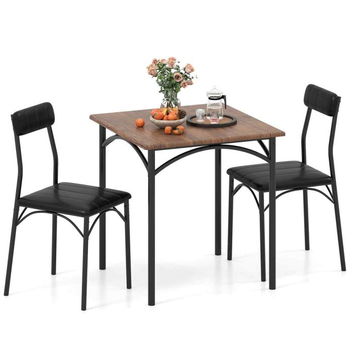 Dining room furniture set, 3 pieces, black/brown