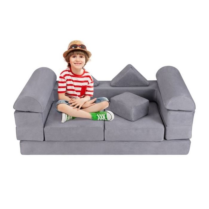 Sofa dziecięca modułowa 130x66x52,5cm, szara