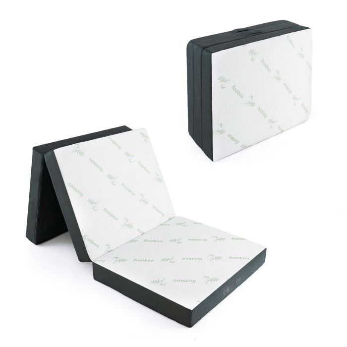 Materac składany 193x80x10cm, biały/ciemnoszary