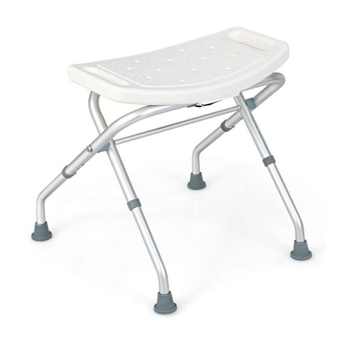 Shower chair 53x50x52.5cm., white/silver color