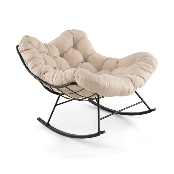 Fotel 110x95x94cm, beżowo-czarny