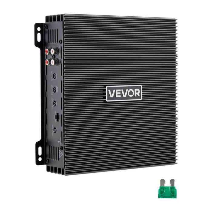 Wzmacniacz audio do samochodu VEVOR MXAB600.2, 2 kanały, szary, 21,8 × 21 × 5,4 cm