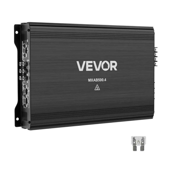 Wzmacniacz audio do samochodu VEVOR MXAB500.4, 4 kanały, 348 × 215 × 46 mm