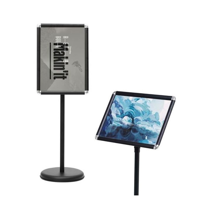 Single-sided information stand, black