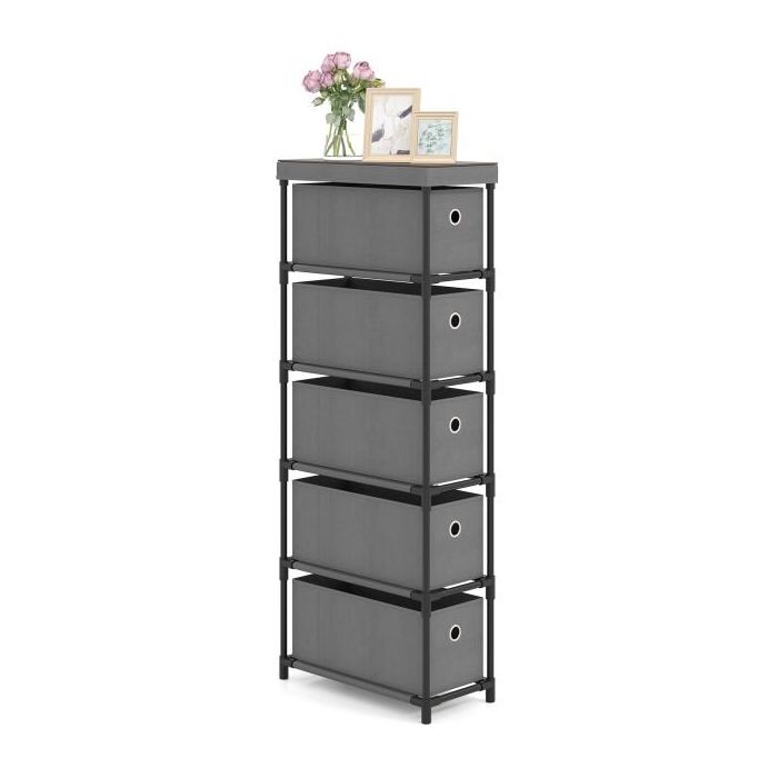 Komoda 40x19x100cm, szaro-czarna