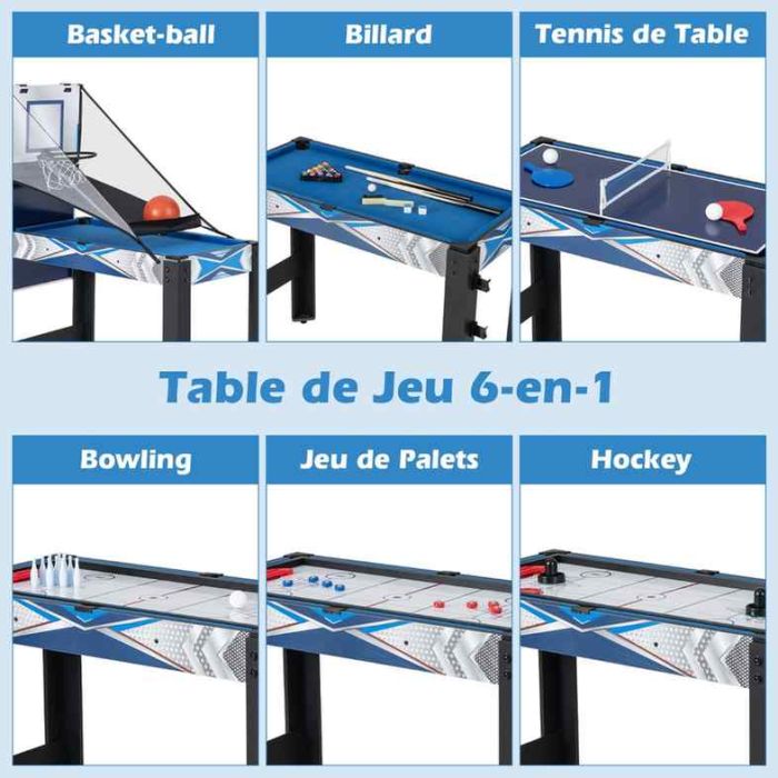 Multifunctional game table 91.5x46x129.5cm., various colors