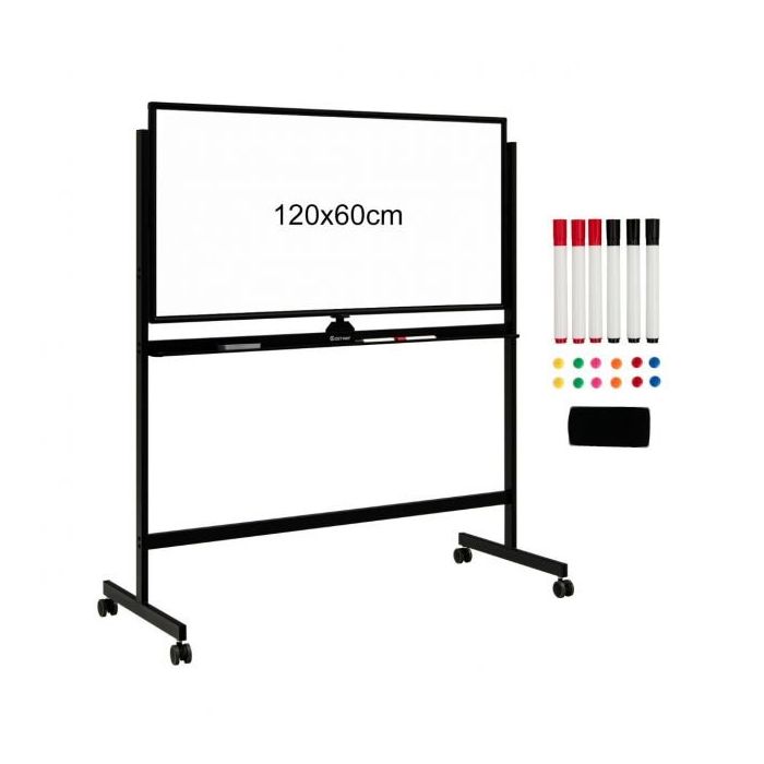 Magnetic board 126x59x165cm., white/black