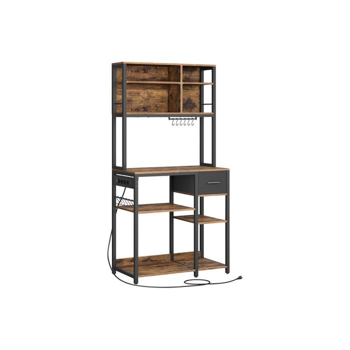 Kitchen shelf 40x80x180.4cm., black/brown