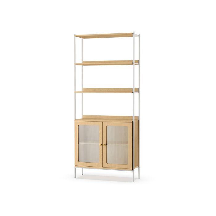 Shelf 30x76.4x174.7cm., white/light brown