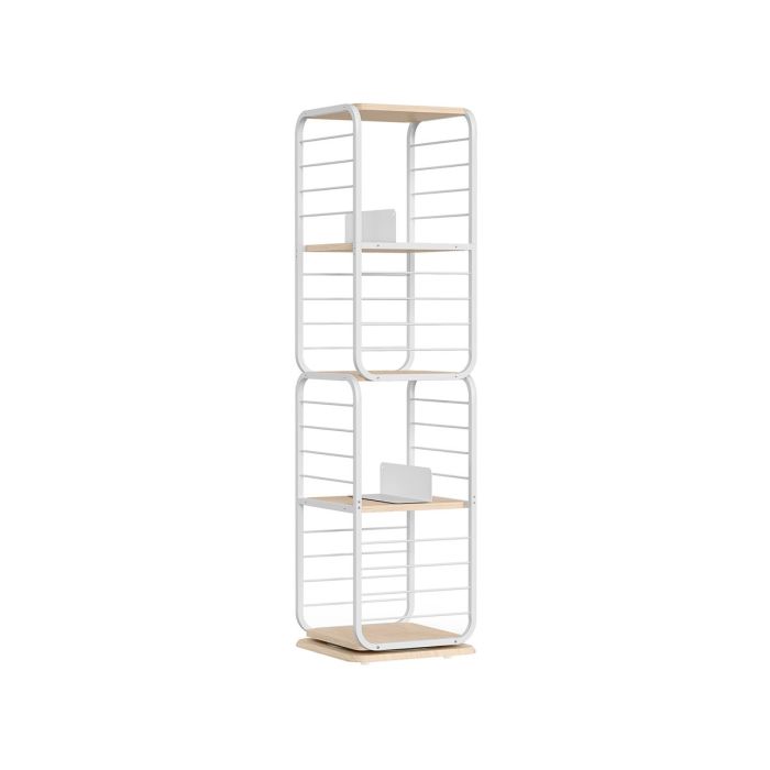 Shelf 43x43x158cm., white/light brown